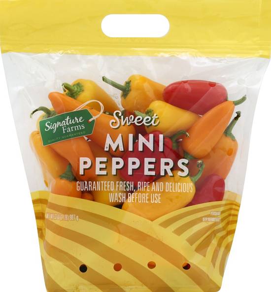 Order Signature Farms · Mini Sweet Peppers (32 oz) food online from Albertsons store, Eugene on bringmethat.com