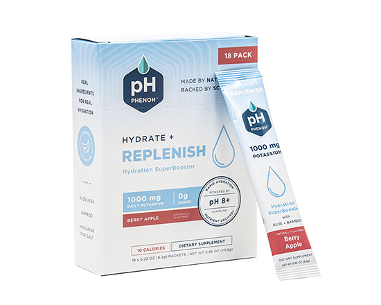 Order REPLENISH Hydration Superbooster- 18 pack-Berry Apple food online from PHENOH Performance Superfoods store, Los Angeles on bringmethat.com