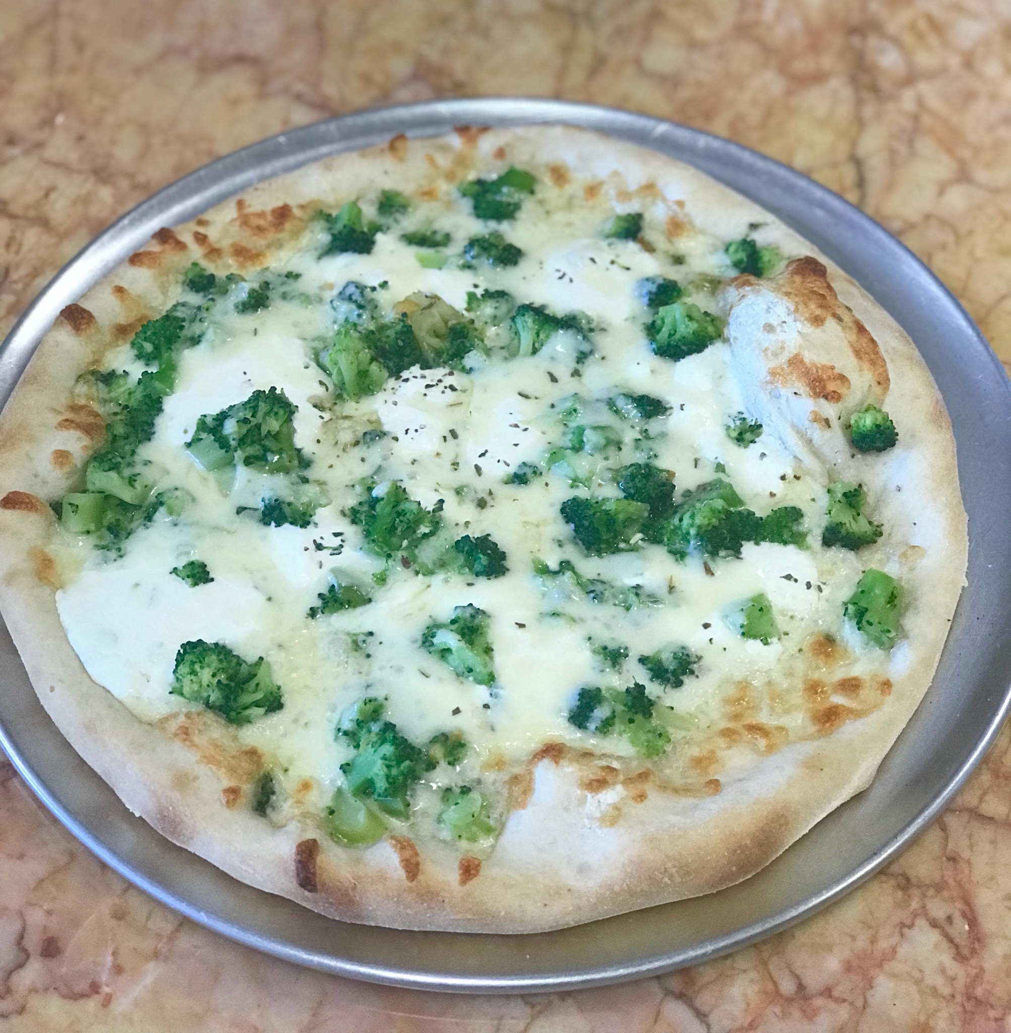 Order White Pizza with Broccoli food online from Outta Hand Pizza store, Westfield on bringmethat.com