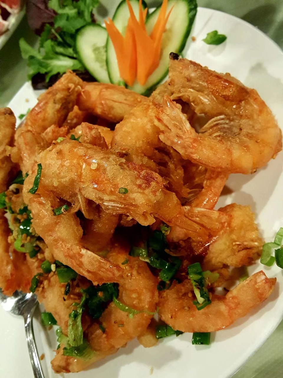 Order 28. Baked Prawns with Spicy Salt food online from Won Kok Restaurant store, San Francisco on bringmethat.com
