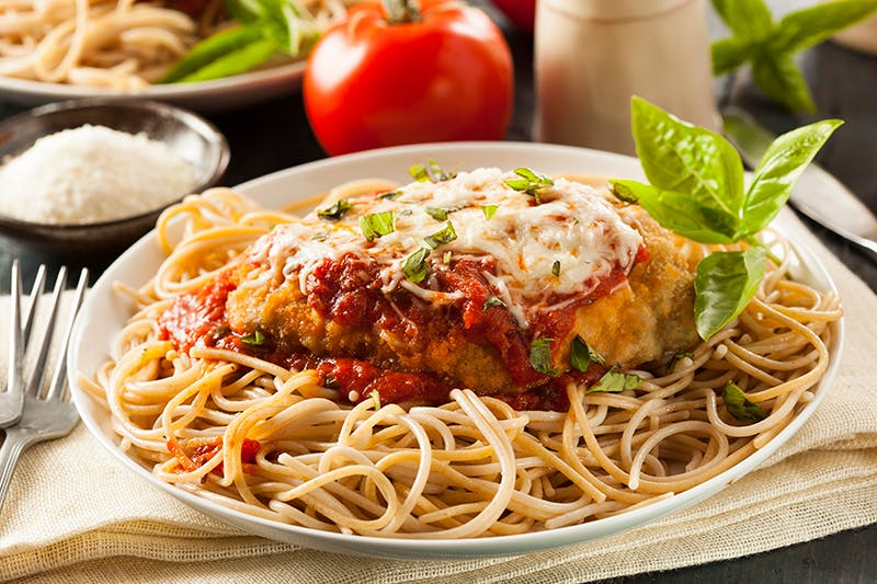 Order Chicken Parmigiana - Dinners food online from Pizza Town store, Conway on bringmethat.com