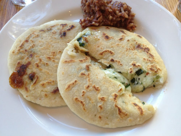 Order 2. Super Vegetarian Specialty Pupusa food online from Balompie Cafe #3 store, San Francisco on bringmethat.com
