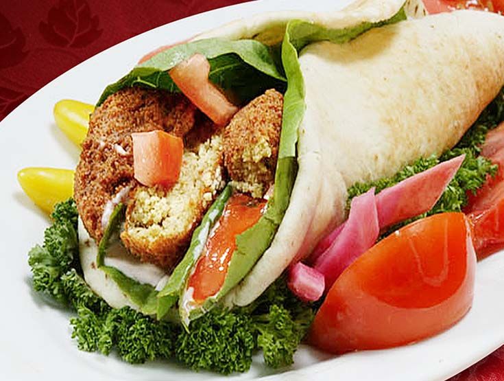 Order Falafel Pita Sandwich food online from Baghdad Gyro store, Beaverton on bringmethat.com