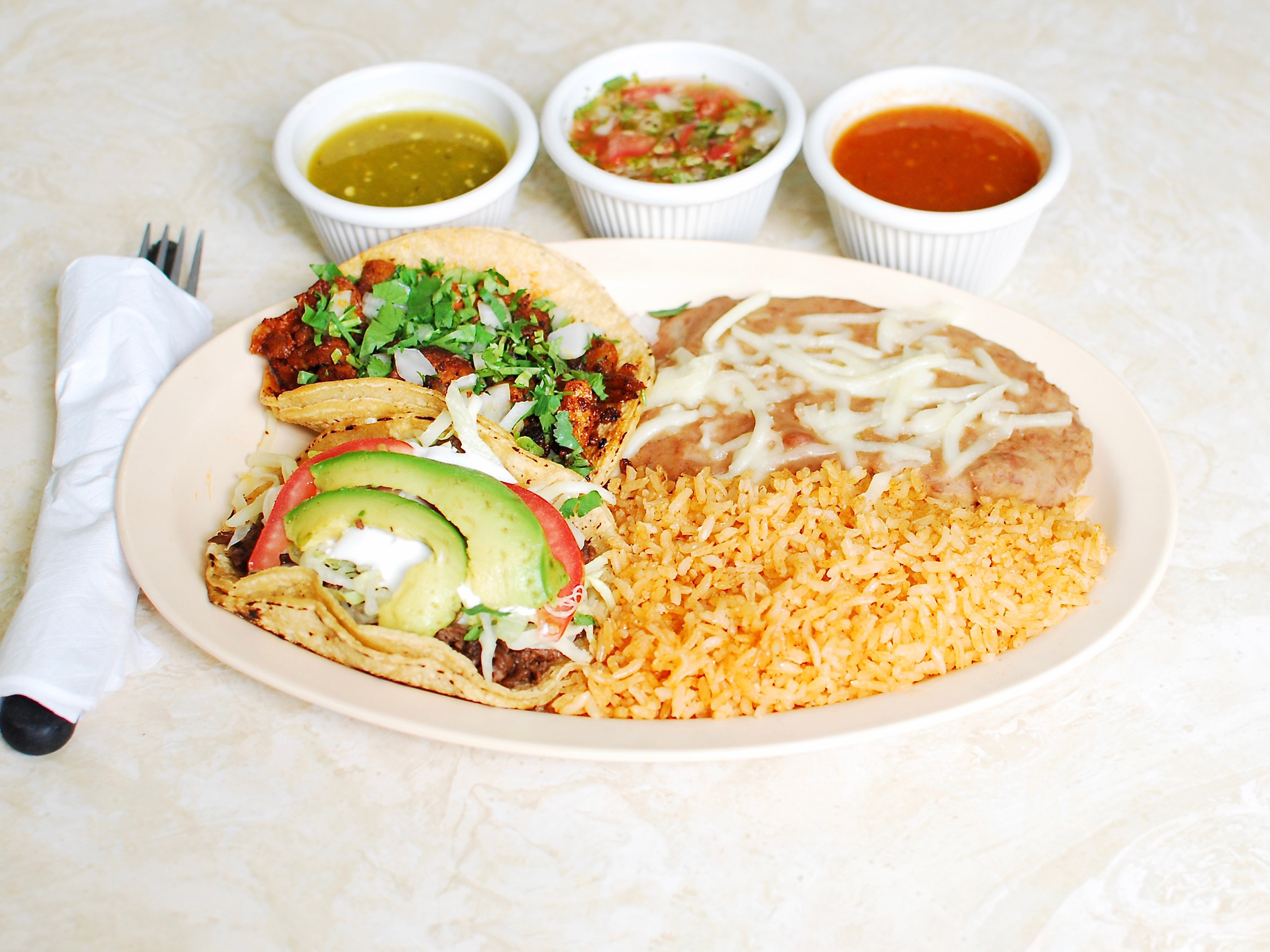 Order Taco Dinner food online from Taqueria Huentitan store, Chicago on bringmethat.com