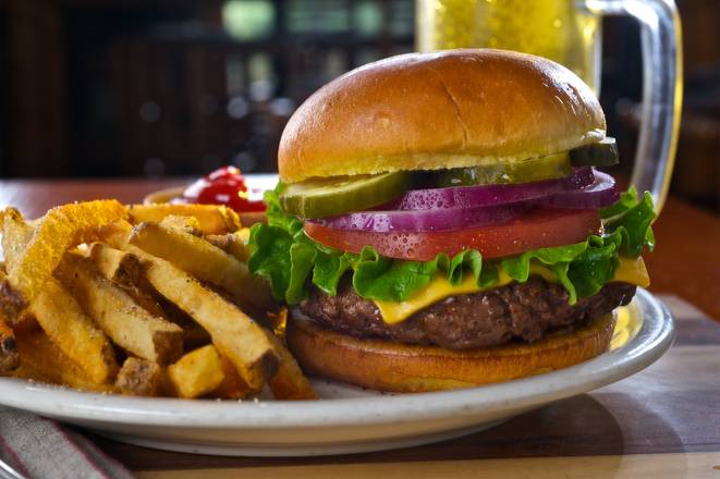 Order American Cheese Burger food online from Rafferty Restaurant store, Clarksville on bringmethat.com