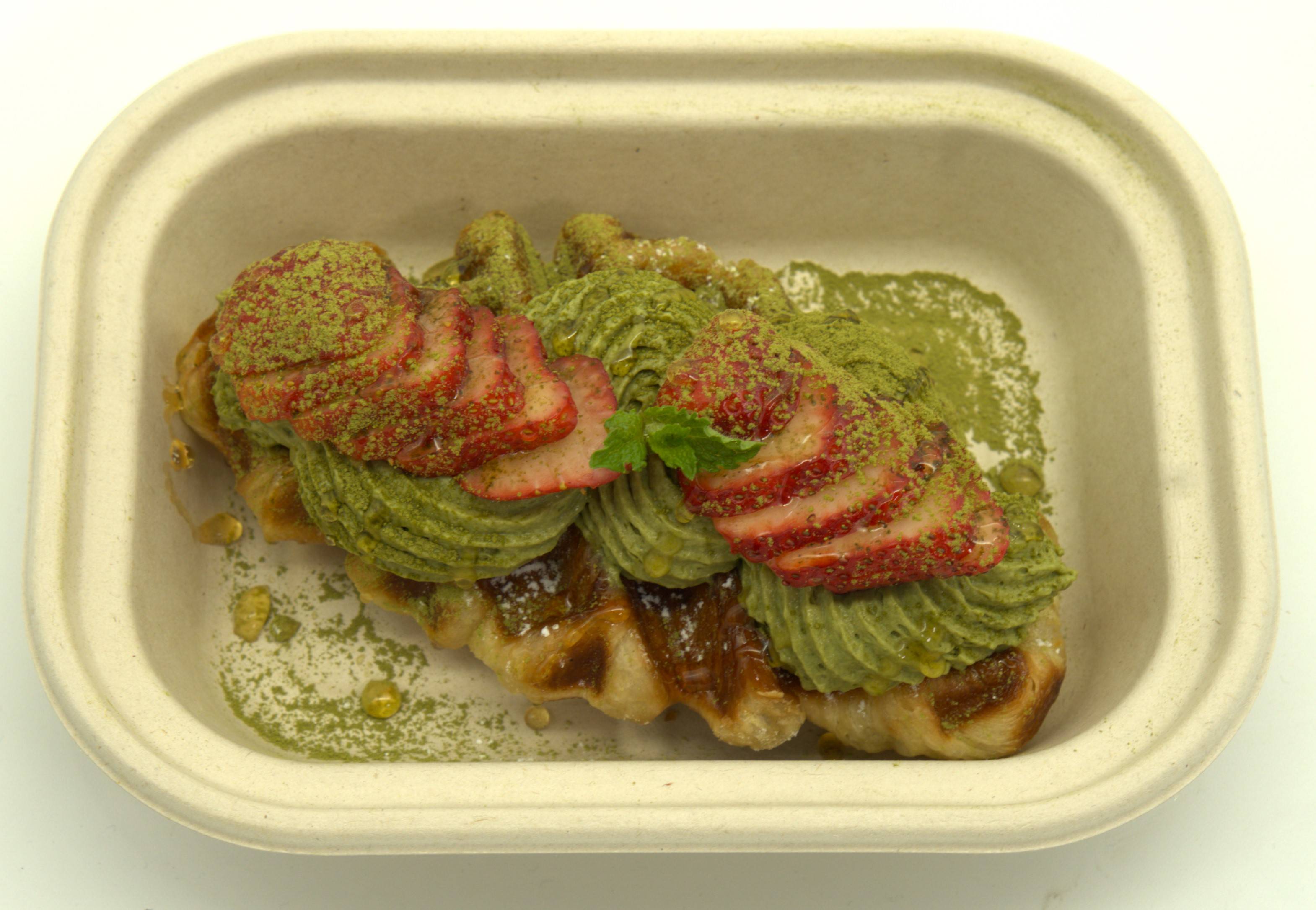 Order Strawberry matcha croffle food online from Kokee Tea store, Clarksville on bringmethat.com