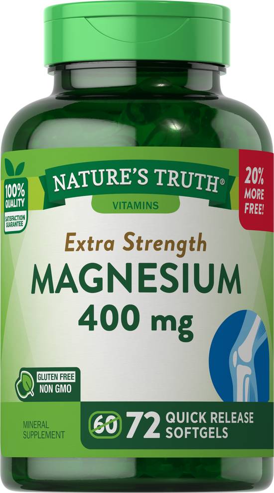 Order Nature's Truth Extra Strength Magnesium Softgels 400 mg (72 ct) food online from Rite Aid store, Palm Desert on bringmethat.com