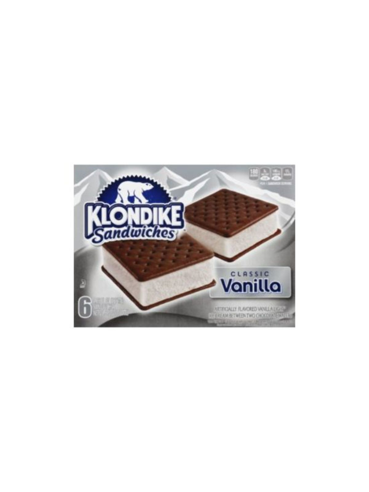 Order Klondike Vanilla Ice Cream Sandwich (4.2 oz x 6-pack) food online from Stock-Up Mart store, Minneapolis on bringmethat.com