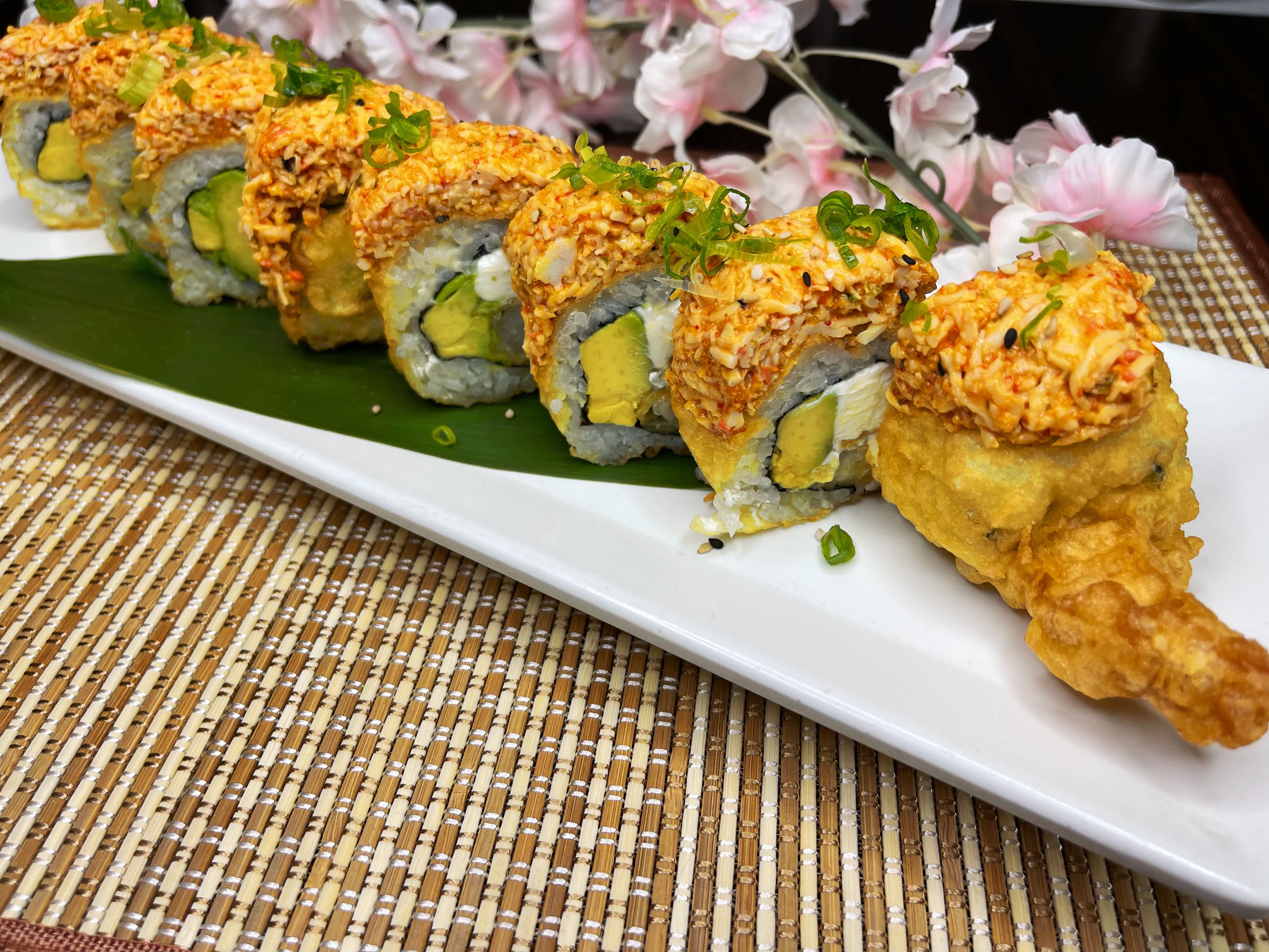Order T5. Golden Tiger Roll food online from Sushien store, Carson on bringmethat.com