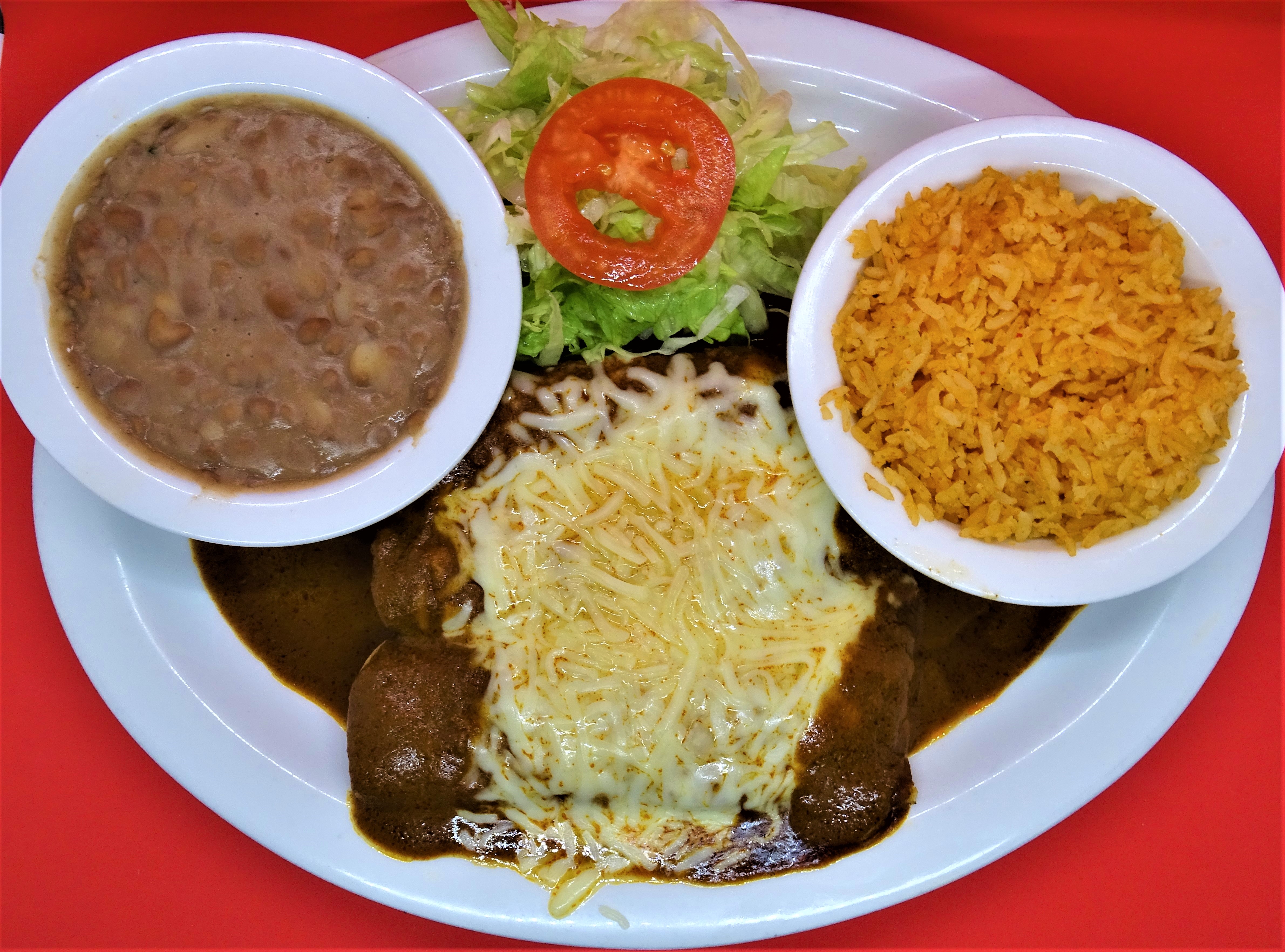 Order Enchiladas de Mole food online from El Pastor Mexican Restaurant store, Madison on bringmethat.com