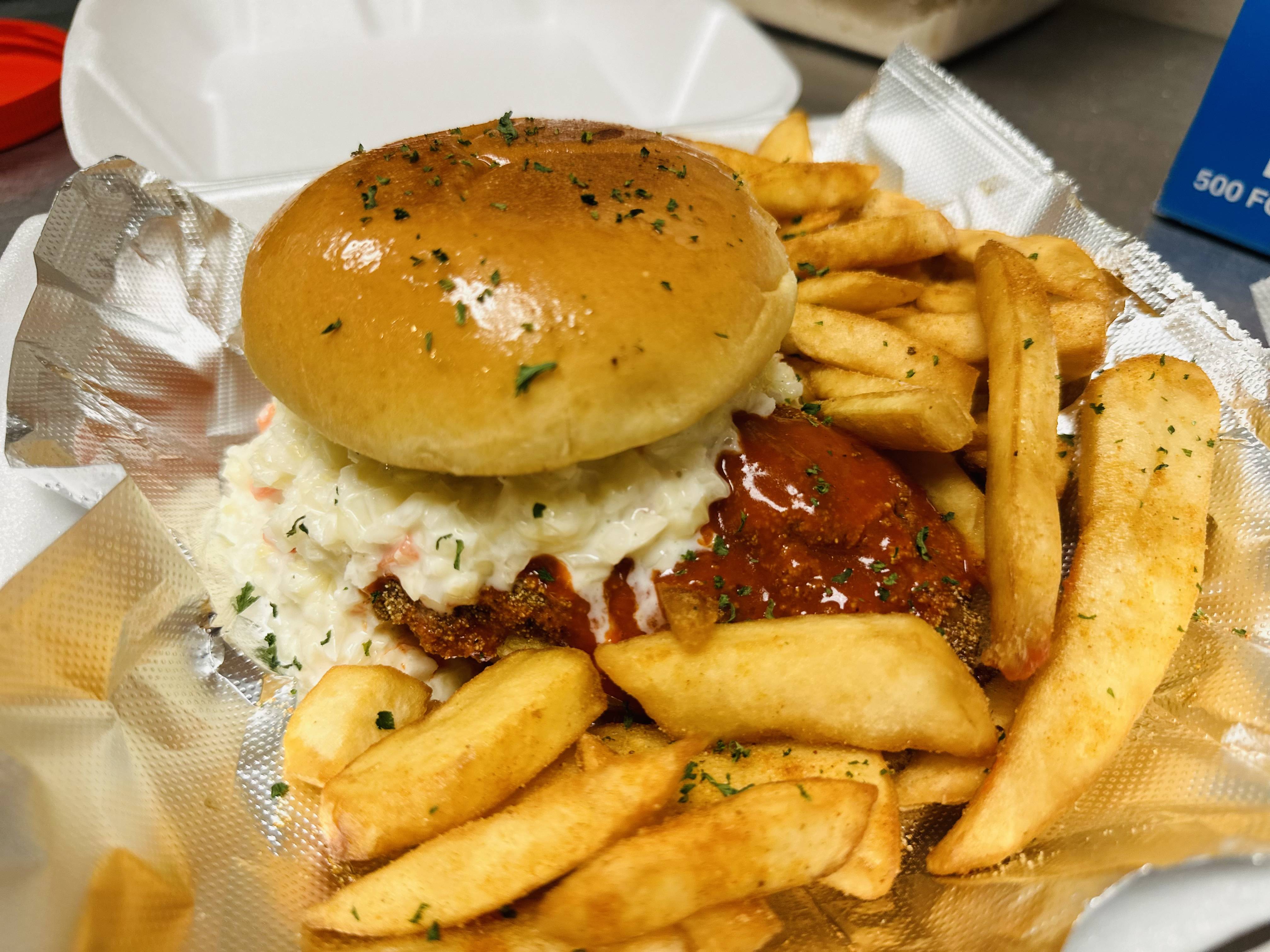 Order Buffalo Catfish Sandwich  food online from Ode’s Diner store, Indianapolis on bringmethat.com