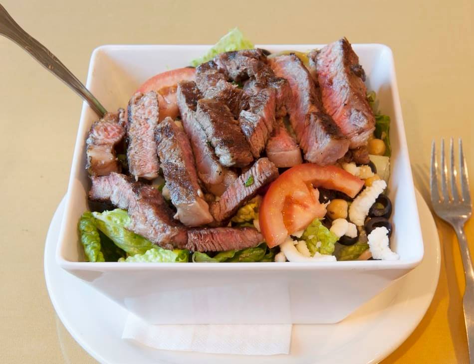 Order Grilled Steak Salad food online from Carusos Italian Kitchen store, Los Angeles on bringmethat.com