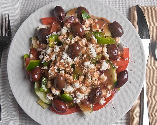 Order Greek Salad food online from Aroma Mediterranean Cuisine store, King of Prussia on bringmethat.com