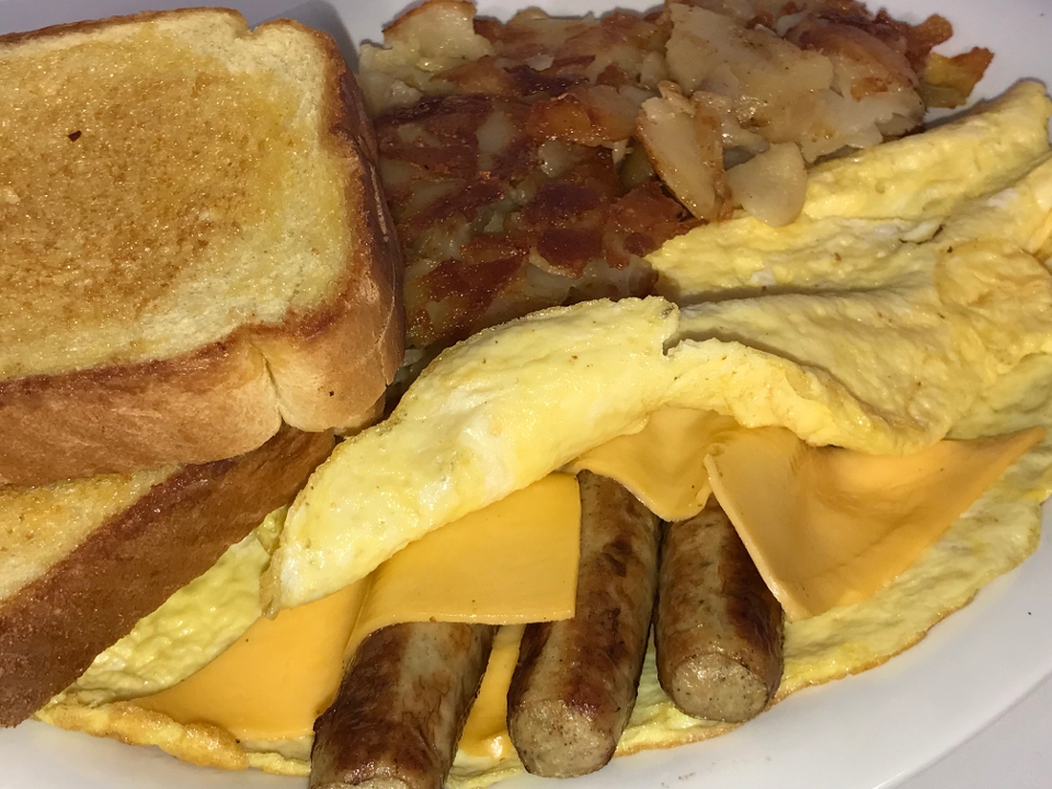 Order Turkey Sausage Omelet food online from Famous Gyro George store, Maple Heights on bringmethat.com