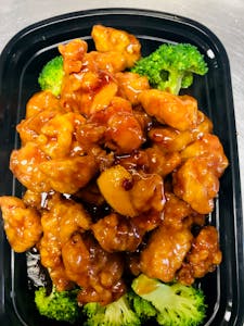 Order H12. Orange Chicken 陳皮雞 food online from Golden China store, Lincoln on bringmethat.com