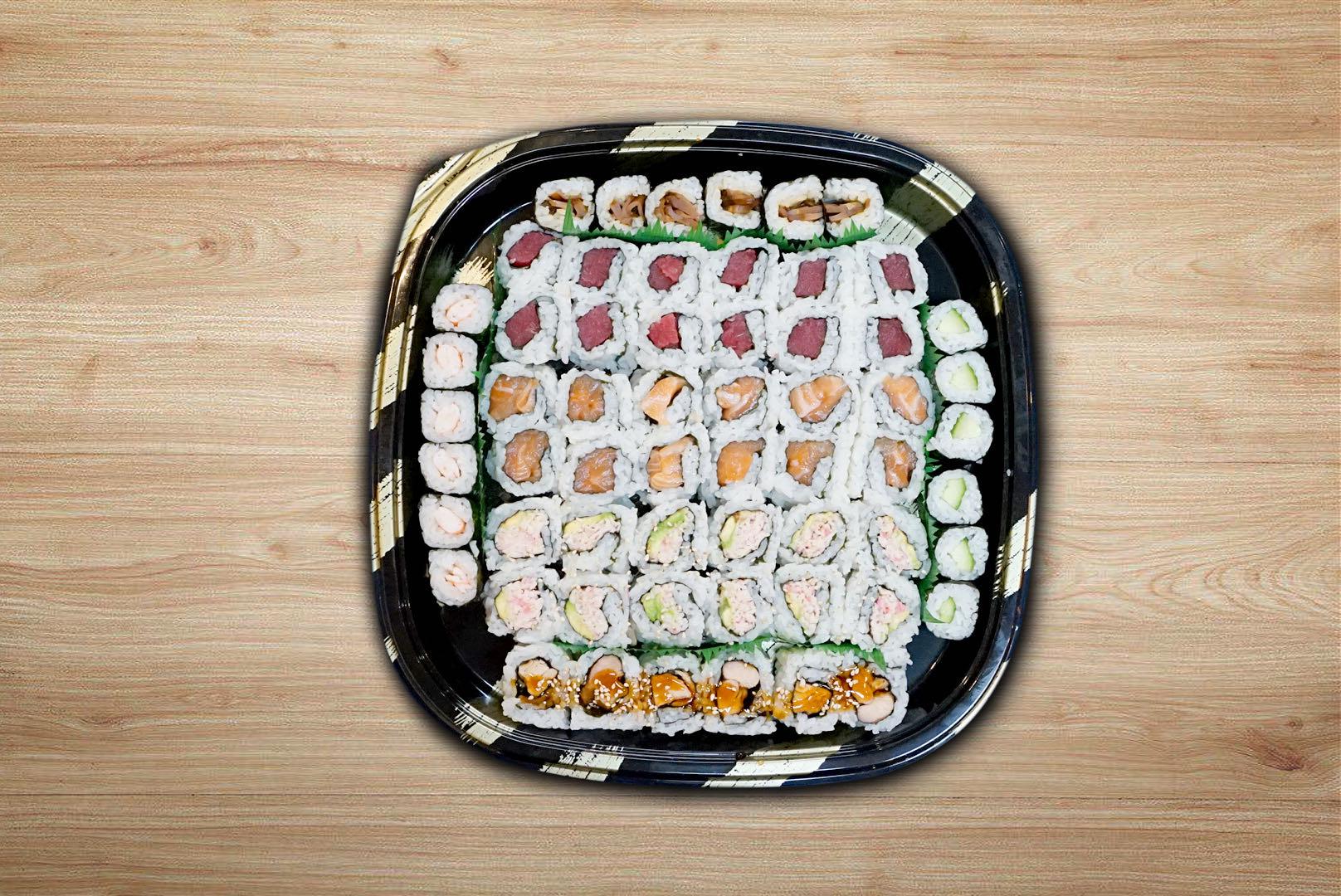 Order A TRAY (60pcs) food online from Kiki Japanese Restaurant store, San Francisco on bringmethat.com