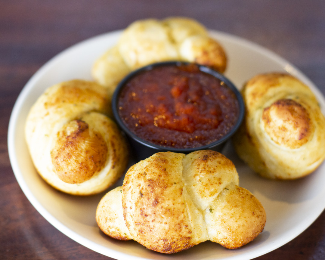 Order Garlic Knots (2) food online from Jake N Joes Sports Grille store, Foxborough on bringmethat.com