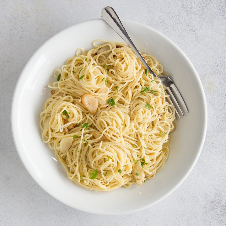 Order Angel Hair With Olive Oil & Garlic food online from Central Perk Cafe store, Cedarhurst on bringmethat.com