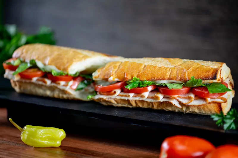 Order 12" Turkey Toasted Hero Sandwich food online from Ski and Benny Pizza store, Anchorage on bringmethat.com