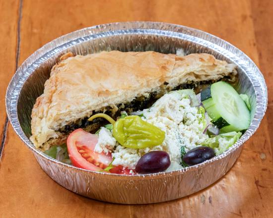 Order Spinach Pie & Salad Combo food online from Steve'S Greek store, Boston on bringmethat.com