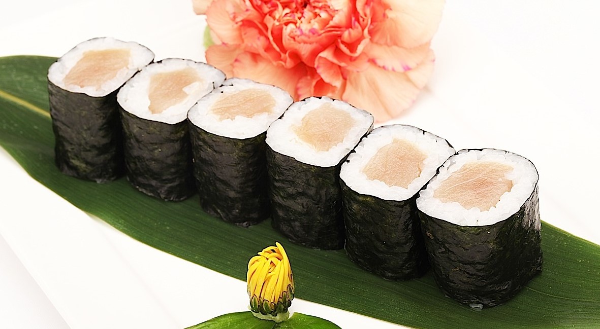 Order White Tuna Roll (6pcs) food online from Rainbow Sushi store, Germantown on bringmethat.com