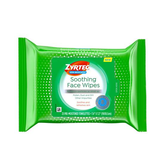 Order Zyrtec Soothing Non-Medicated Face Wipes (25 ct) food online from Rite Aid store, Newark on bringmethat.com