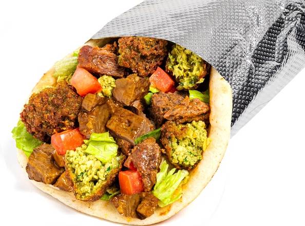 Order Savory Herb Beef & Falafel Sandwich food online from The Halal Guys store, Avondale on bringmethat.com