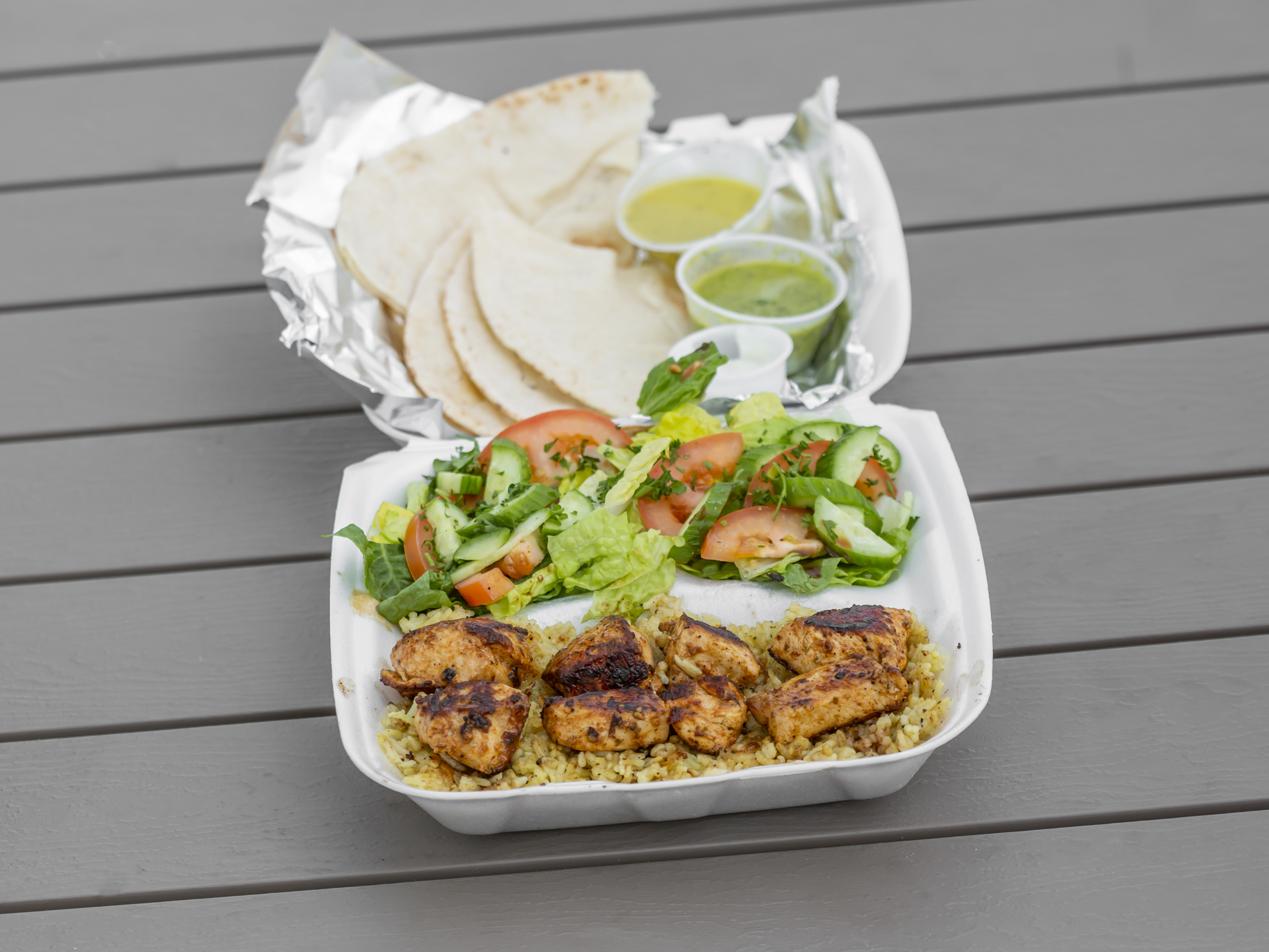 Order Chicken Kabob Plate food online from G'bobs store, Austin on bringmethat.com