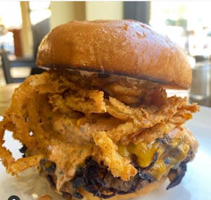 Order The Pepper Jack Burger food online from Bunny Onion Burgers store, Oklahoma City on bringmethat.com