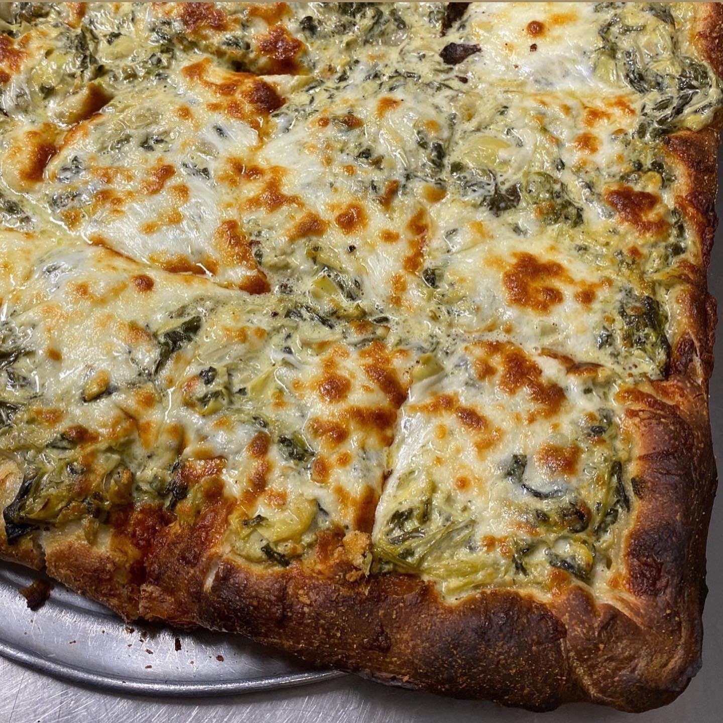 Order Spinach & Artichoke Square Pizza - Square Pizza food online from Brooklyn Square store, Jackson on bringmethat.com