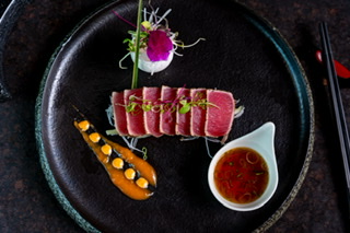 Order Pepper Tuna Tataki food online from Kinha Sushi store, Garden City on bringmethat.com