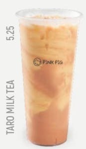 Order Taro Milk Tea food online from Pink Pig Boba & Pizza store, Anaheim on bringmethat.com