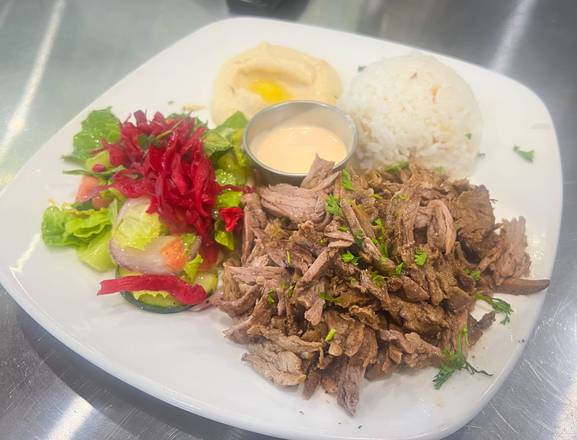 Order Beef and Lamb Gyros Plate food online from Truva Mediterranean Grill store, Pleasanton on bringmethat.com