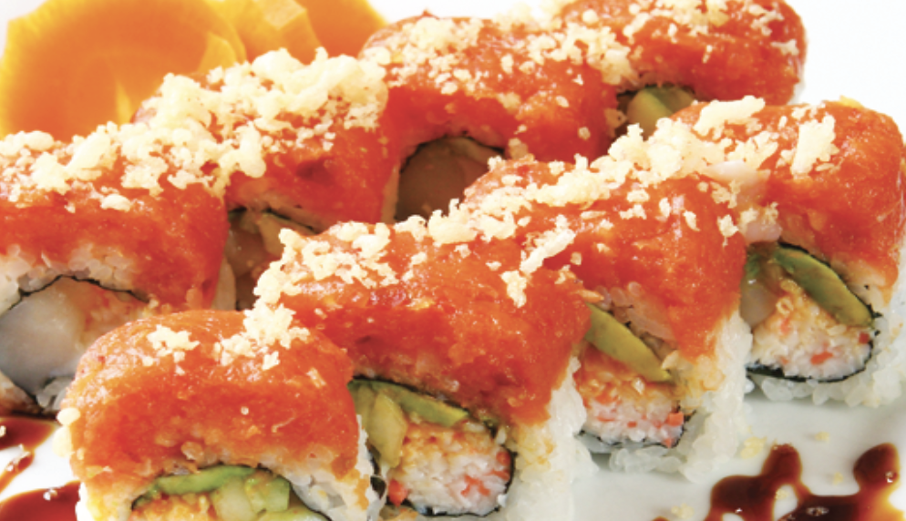 Order FIRE CRACKER ROLL food online from Crazy Rockn Sushi store, Los Angeles on bringmethat.com