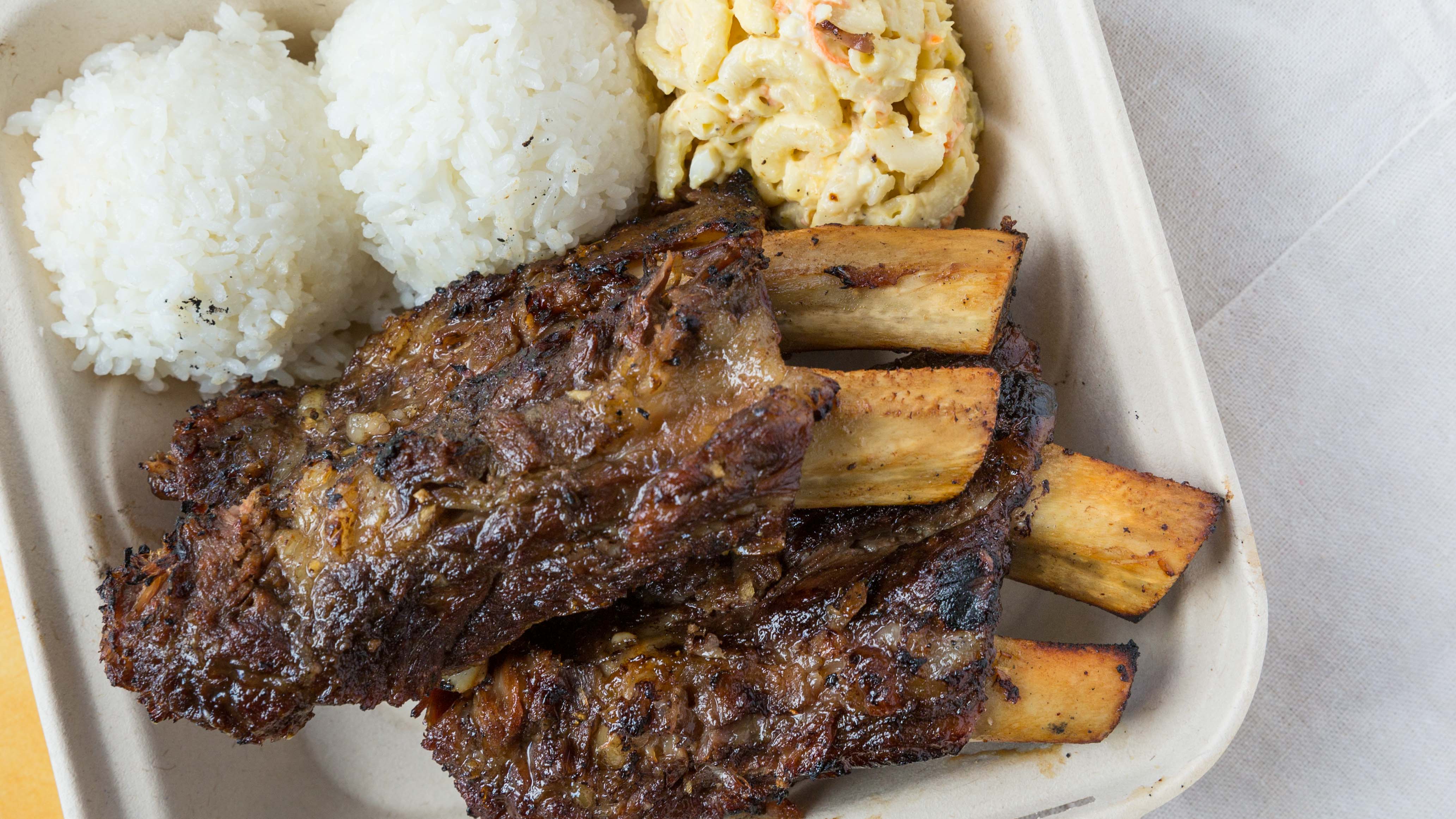 Order 5. Beef Ribs Plate food online from Sunny Island Bbq store, San Jose on bringmethat.com