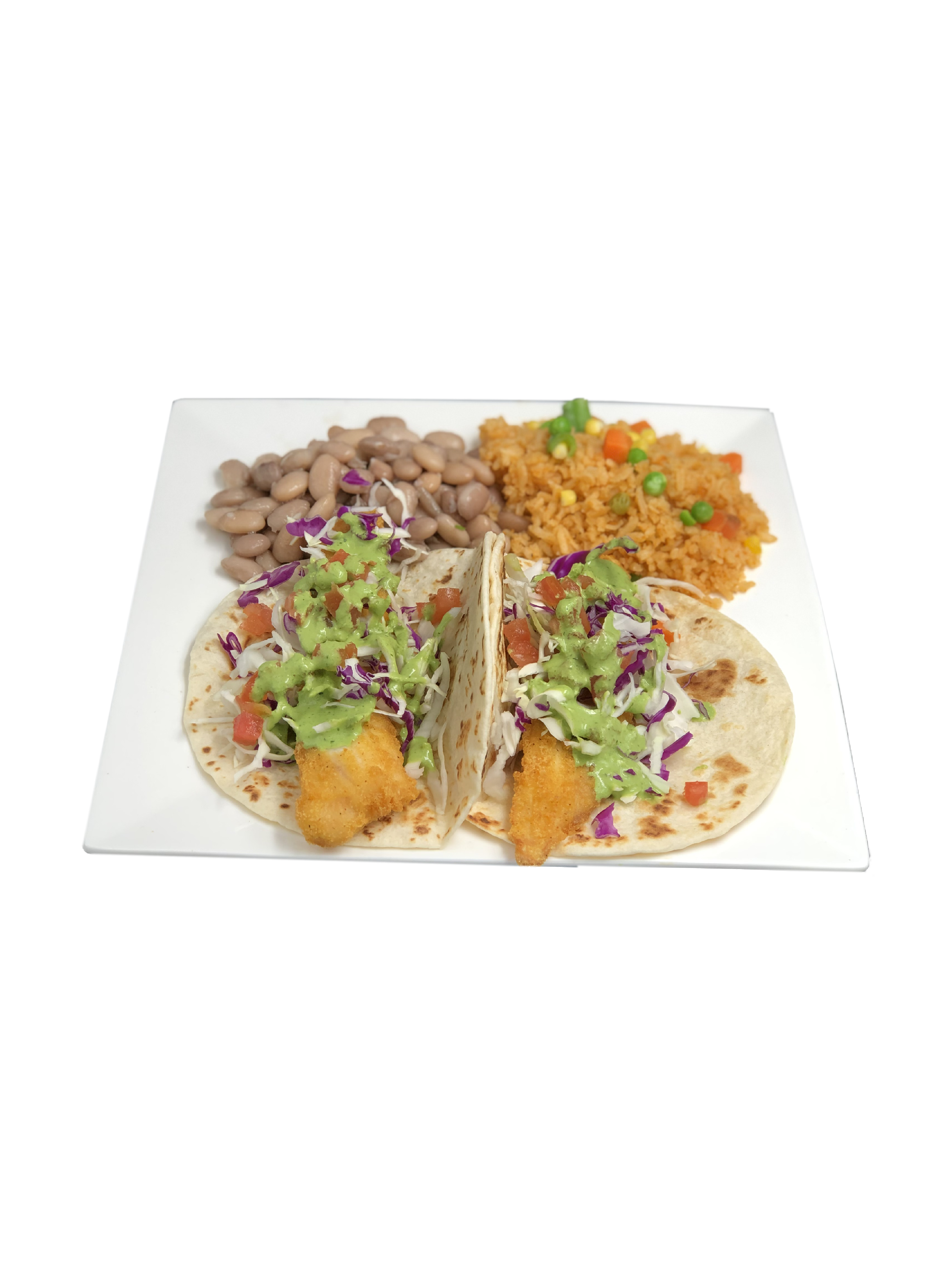 Order Fish Taco Plate food online from Taco Gourmet Simply Fresh store, Pomona on bringmethat.com