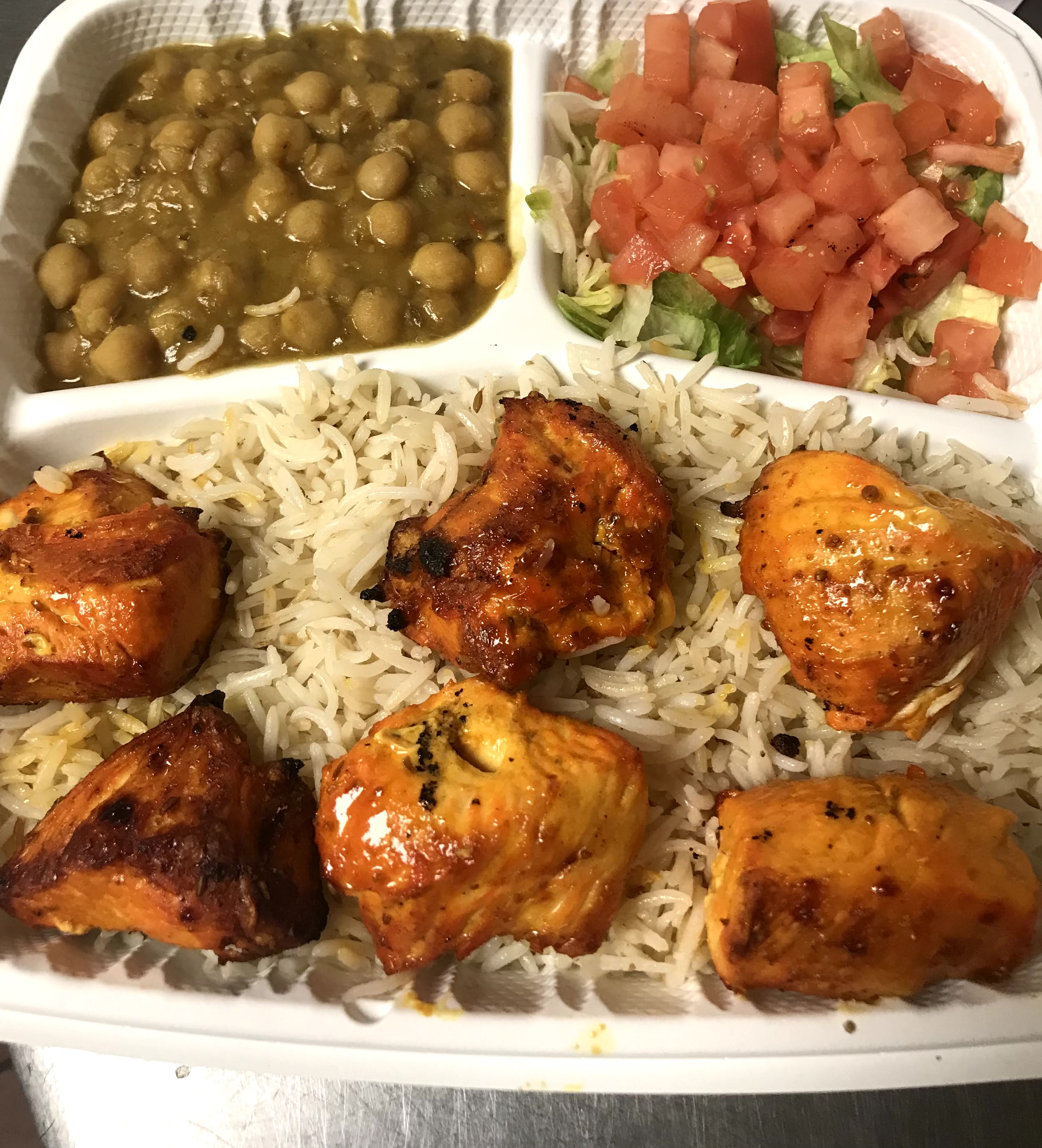 Order # 1 Boneless Chicken Kabob Platter food online from Simple Pakistani store, Frederick on bringmethat.com