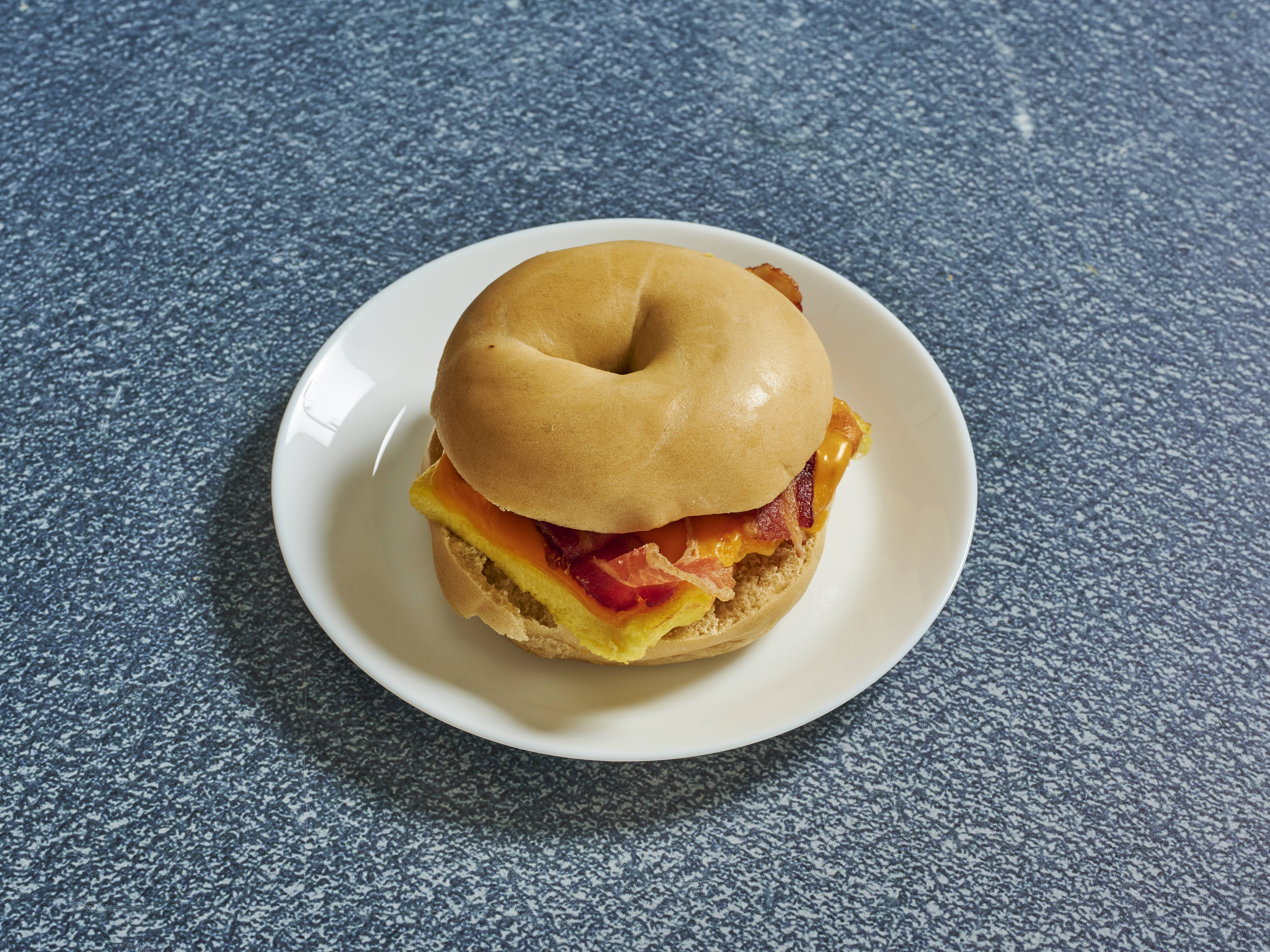 Order Bacon, Egg and Cheese Bagel food online from The Ice Cream Shop store, Irvine on bringmethat.com
