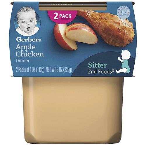 Order Gerber 2nd Foods Baby Food Apple Chicken - 4.0 oz x 2 pack food online from Walgreens store, Duluth on bringmethat.com