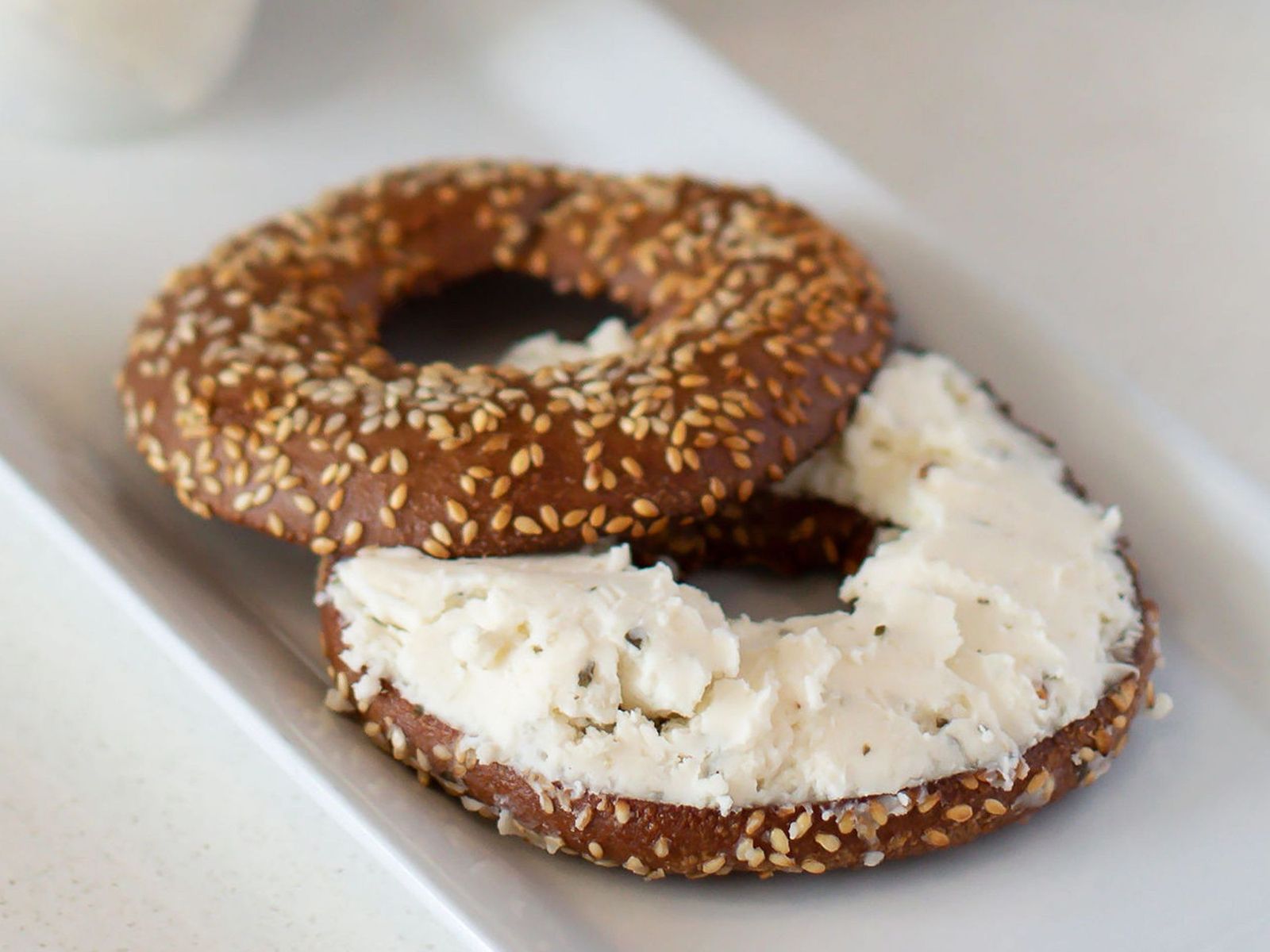Order Toasted Bagel with Tofutti Cream Cheese food online from Copper Branch store, Nashville on bringmethat.com