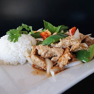 Order 87. SPICY SOY BASIL CHICKEN food online from Pho N Mor store, Chino Hills on bringmethat.com