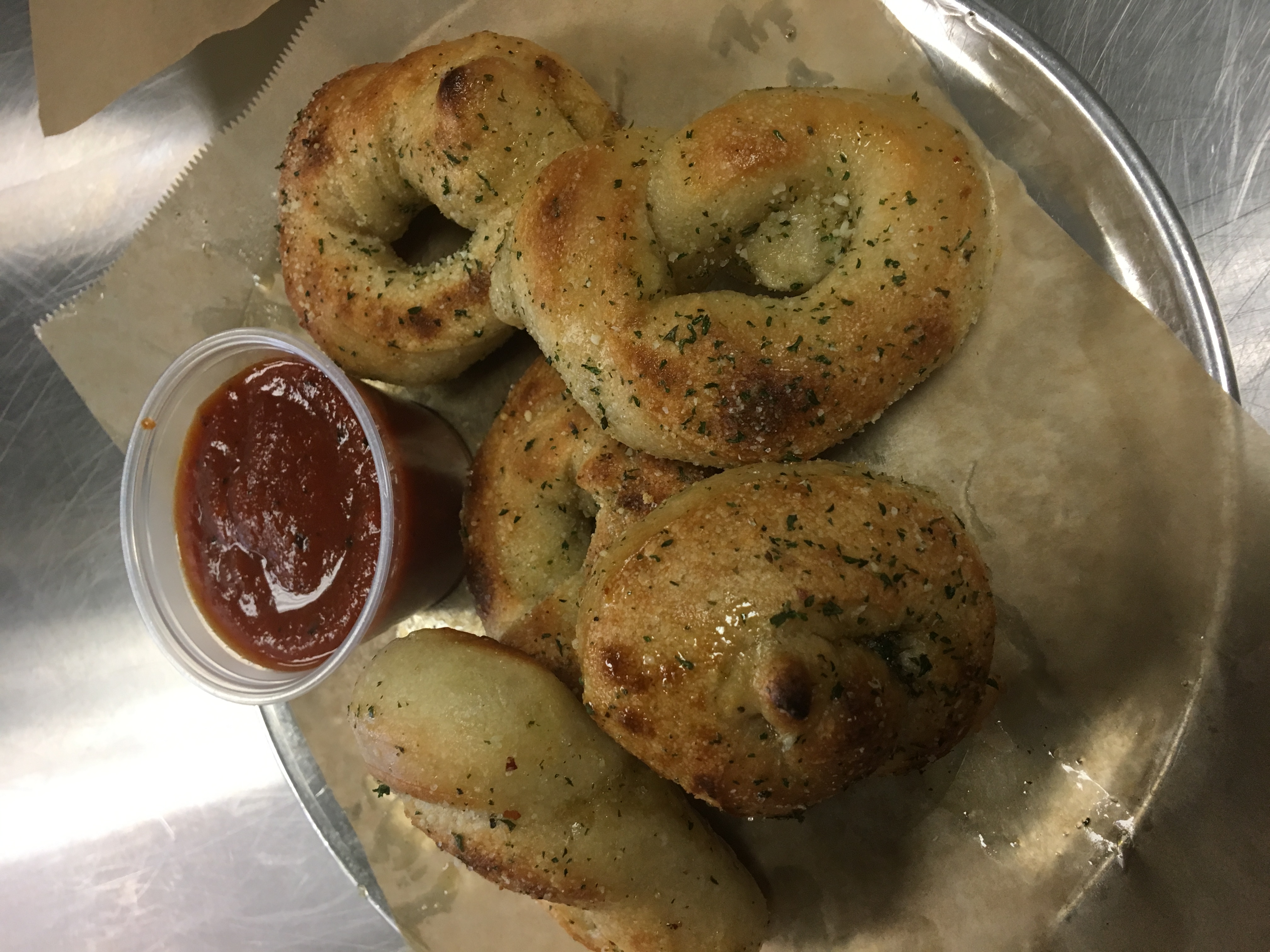 Order 5 Piece Garlic Knots food online from Angelo's Brick Oven Pizza store, Martinsburg on bringmethat.com