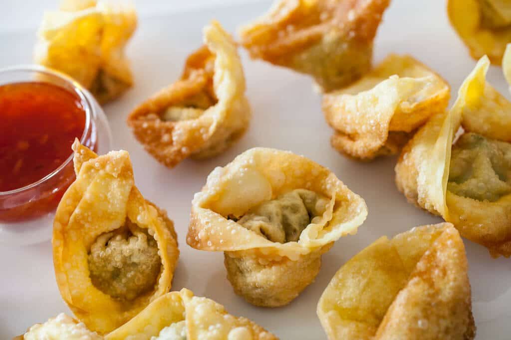 Order 10 Piece Fried Wonton with Pork food online from Hot Mustard store, Charleston on bringmethat.com