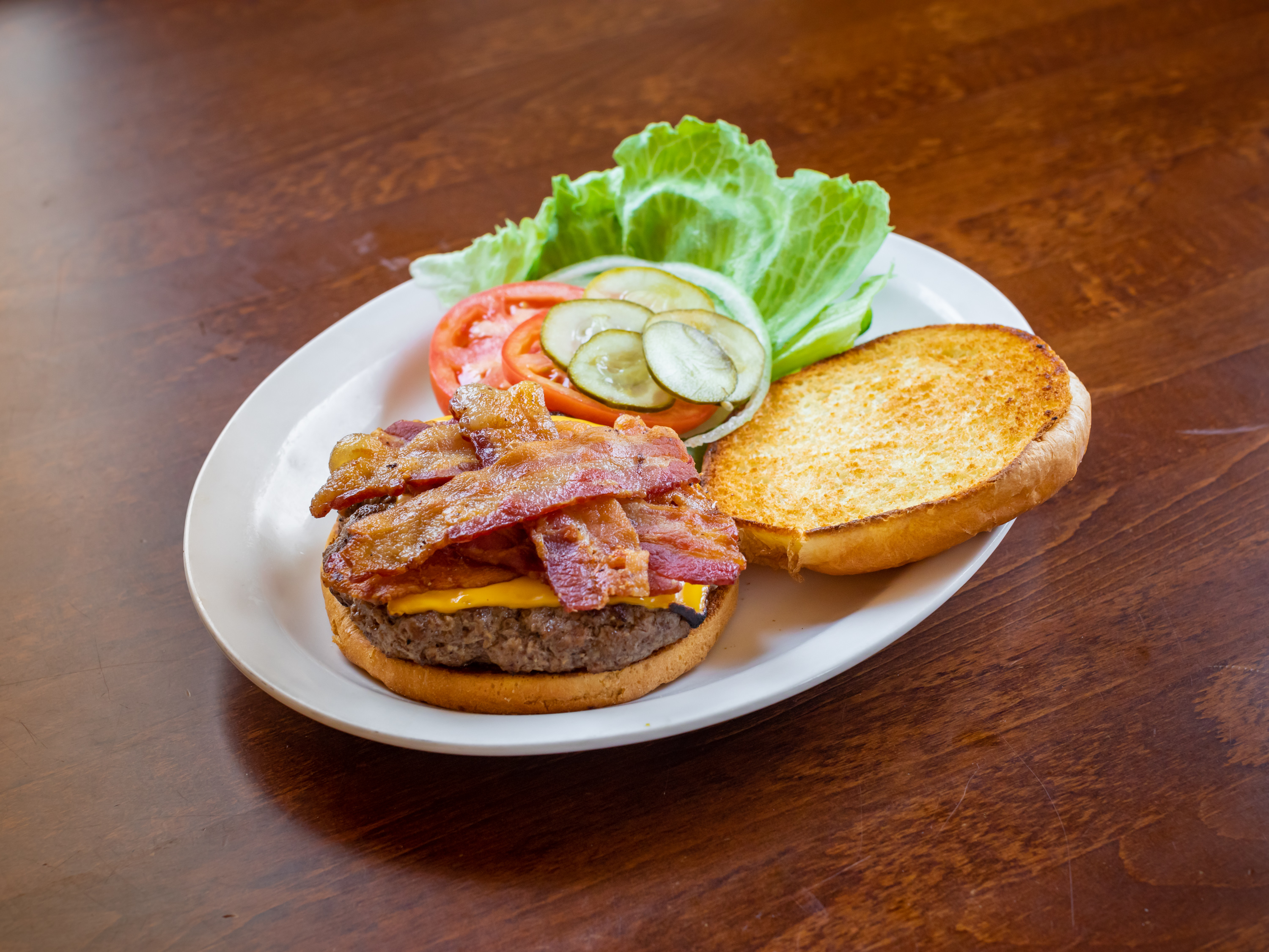 Order 1/2 lb. Bacon Burger  food online from Moms Restaurant store, Trenton on bringmethat.com
