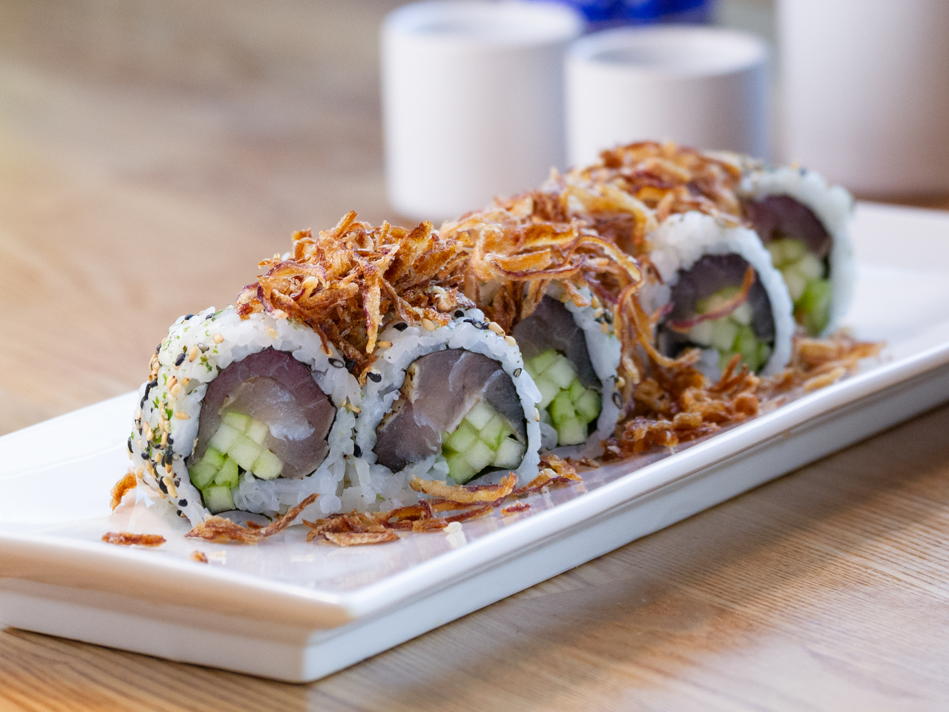 Order Albacore Cucumber Roll food online from Roll Call store, Los Angeles on bringmethat.com