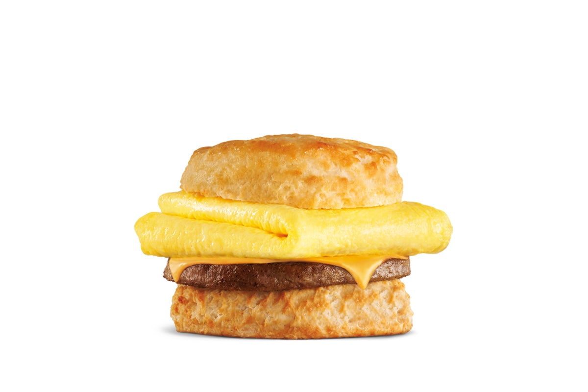 Order Sausage Egg & Cheese Biscuit food online from Carl Jr store, Hemet on bringmethat.com