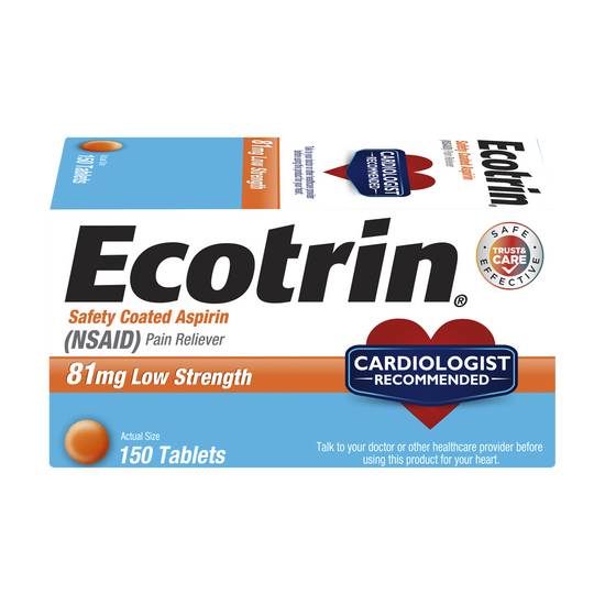 Order Ecotrin Aspirin Tablets Low Strength 81 mg (150 ct) food online from Rite Aid store, Oxford on bringmethat.com