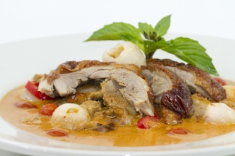 Order Roasted Duck with Lychee Curry food online from Modern Thai store, San Francisco on bringmethat.com