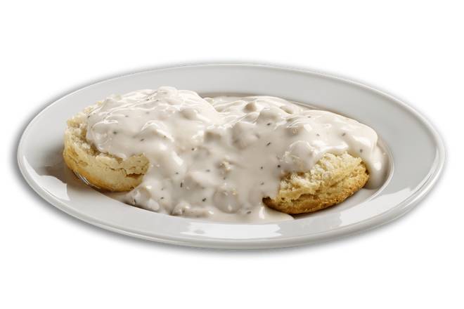 Order Biscuit & Sausage Gravy Platter food online from Roy Rogers store, Rockville on bringmethat.com