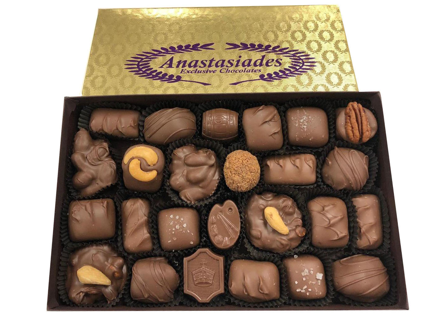 Order 1 lb. Milk Chocolate Assortment food online from Anastasiades Exclusive Chocolates store, North Canton on bringmethat.com